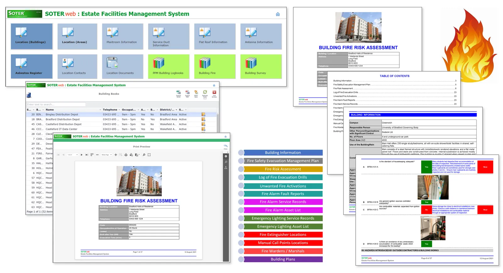 SOTERwebBuildingsFireRiskAssessment SOTERweb Cloud CAFM System