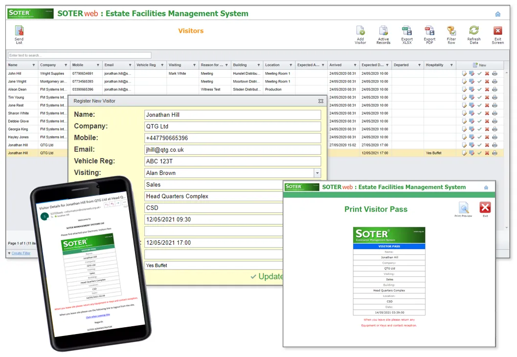 AccessITVisitorReception SOTERweb Cloud CAFM System